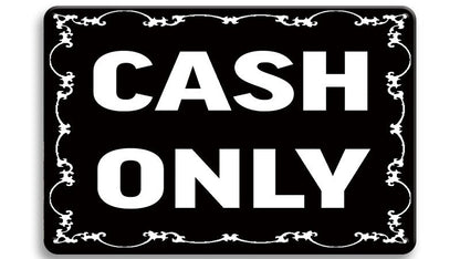 Metalen wandbord | Cash only |