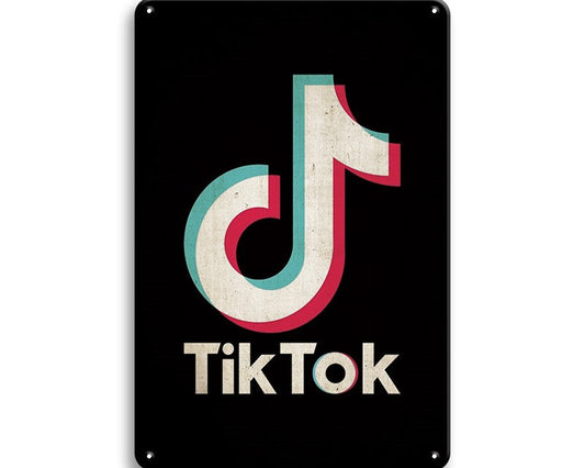 Metalen wandbord | Tiktok |
