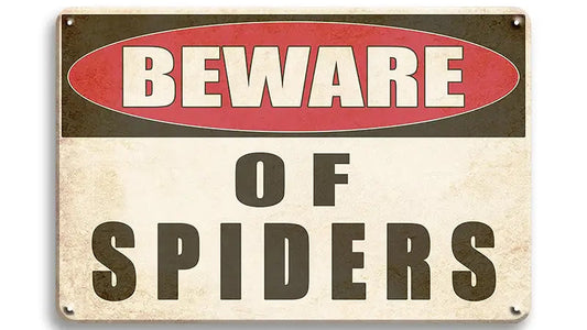 Metalen wandbord | Beware of spiders |