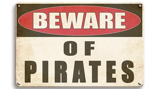 Metalen wandbord | Beware of pirates |