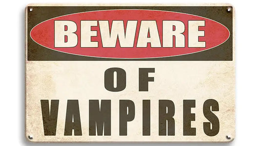 Metalen wandbord | Beware of vampires |
