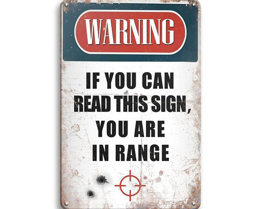 Metalen wandbord | Warning | You are in range |