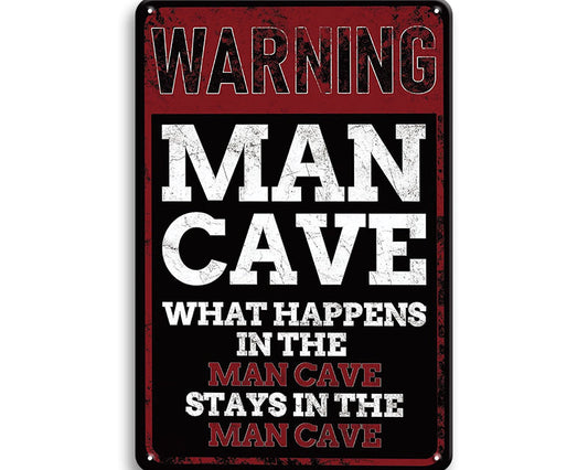Metalen wandbord | Warning | Man cave #2 |