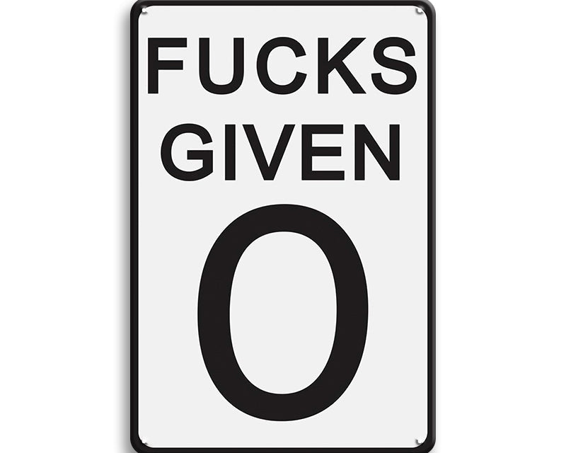 Metalen wandbord | Fucks given 0 |