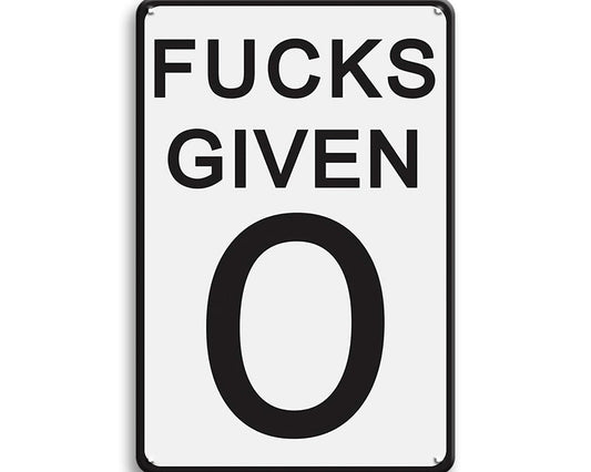 Metalen wandbord | Fucks given 0 |