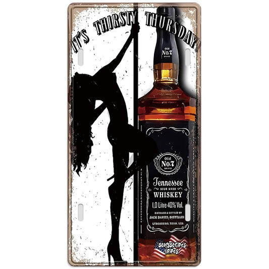 Metalen wandbord | Jack Daniels vrouw | Kentekenplaat | 30x15cm |