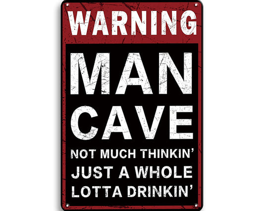 Metalen wandbord | Warning | Man cave |