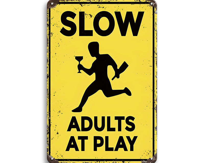 Metalen wandbord | Slow | Adults at play |