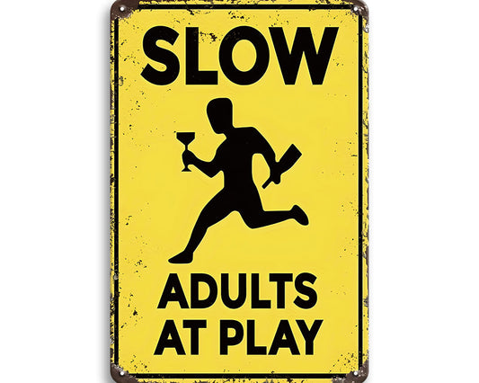 Metalen wandbord | Slow | Adults at play |