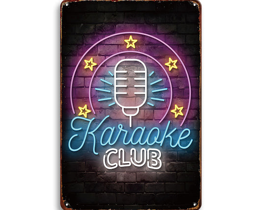 Metalen wandbord | Karaoke club |