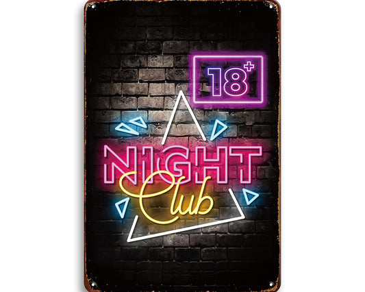 Metalen wandbord | Night club | 18+ |