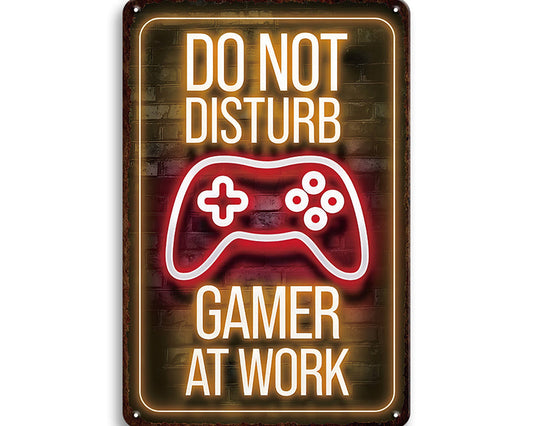 Metalen wandbord | Do not disturb | Gamer at work |