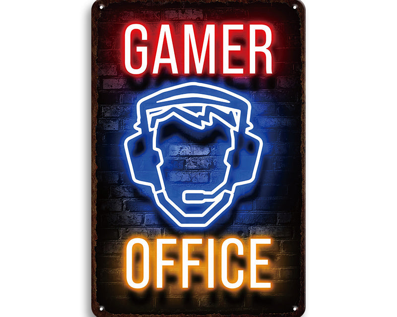Metalen wandbord | Gamer office |