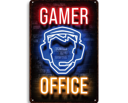 Metalen wandbord | Gamer office |