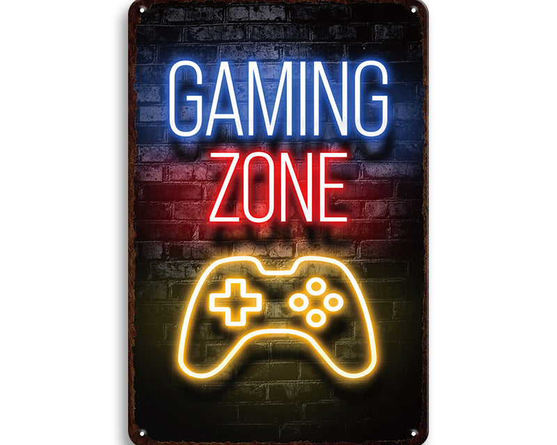 Metalen wandbord | Gaming zone |