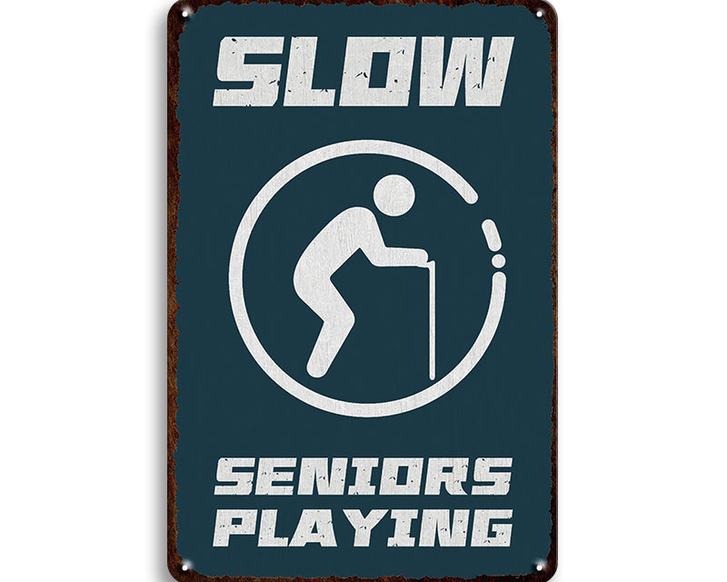Metalen wandbord | Slow | Seniors playing |