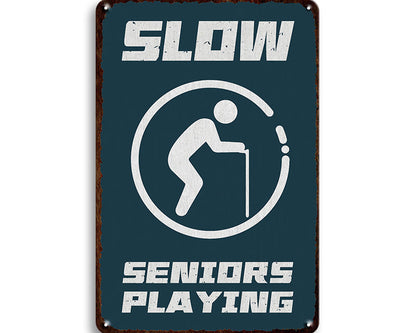 Metalen wandbord | Slow | Seniors playing |