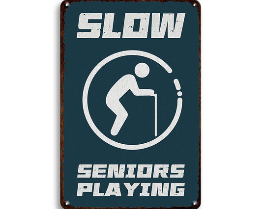 Metalen wandbord | Slow | Seniors playing |