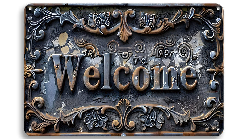 Metalen wandbord | Welcome |