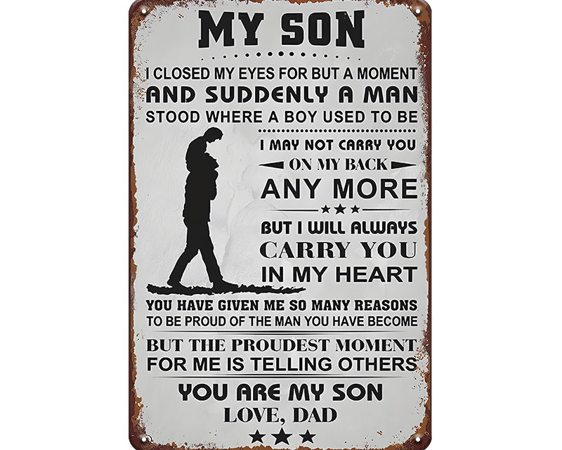 Metalen wandbord | My son |