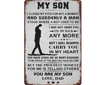 Metalen wandbord | My son |