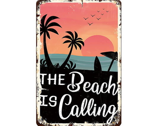 Metalen wandbord | The beach is calling |