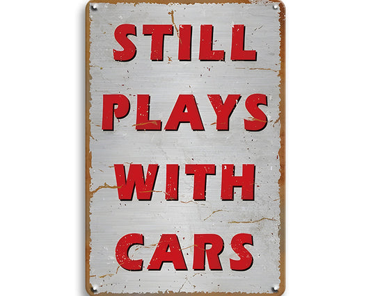Metalen wandbord | Still plays with cars |