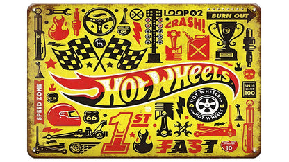 Metalen wandbord | Hot Wheels |