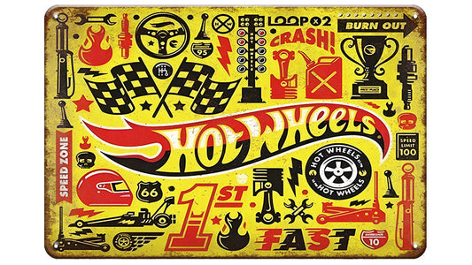 Metalen wandbord | Hot Wheels |