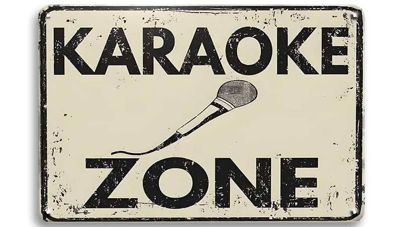 Metalen wandbord | Karaoke zone |
