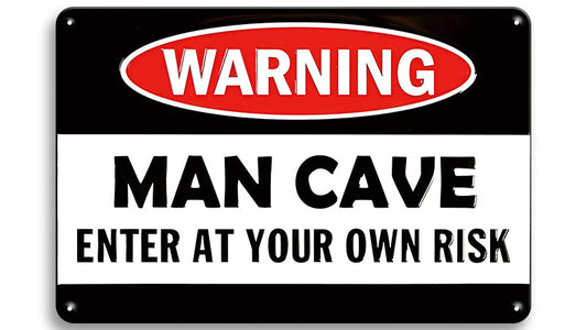 Metalen wandbord | Warning | Man cave | Enter at own risk |