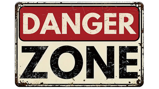 Metalen wandbord | Danger zone |