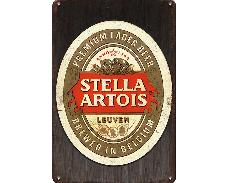 Metalen wandbord | Stella Artois | Premium lager beer |
