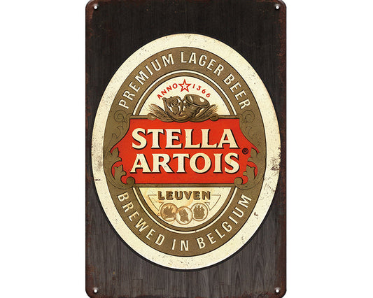 Metalen wandbord | Stella Artois | Premium lager beer |