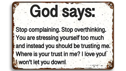 Metalen wandbord | God says |