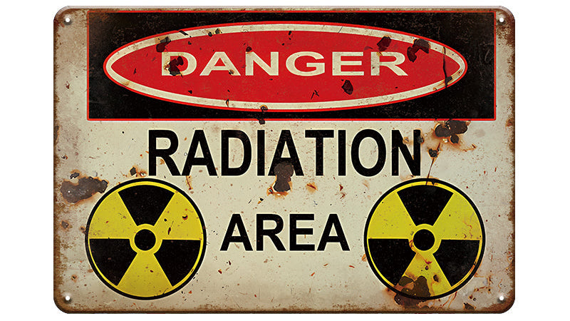 Metalen wandbord | Danger | Radiation area |