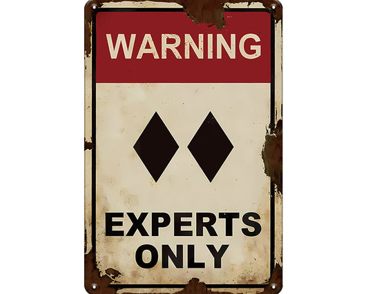Metalen wandbord | Warning | Experts only |