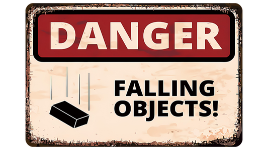 Metalen wandbord | Falling objects! |