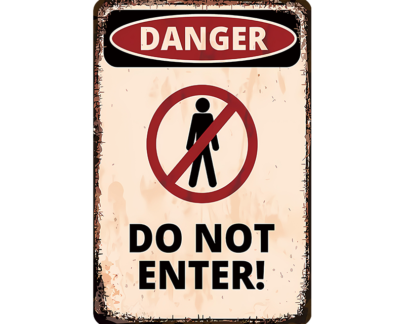 Metalen wandbord | Danger | Do not enter! |