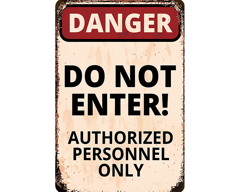 Metalen wandbord | Danger | Do not enter! #2 |