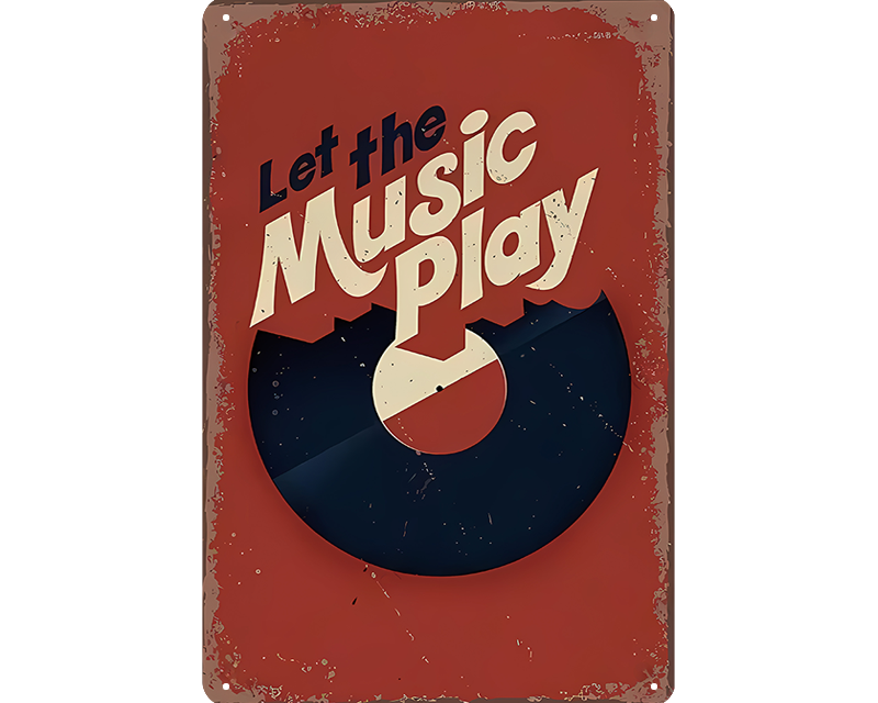 Metalen wandbord | Let the music play |