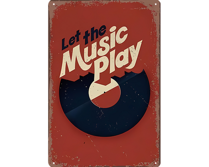 Metalen wandbord | Let the music play |