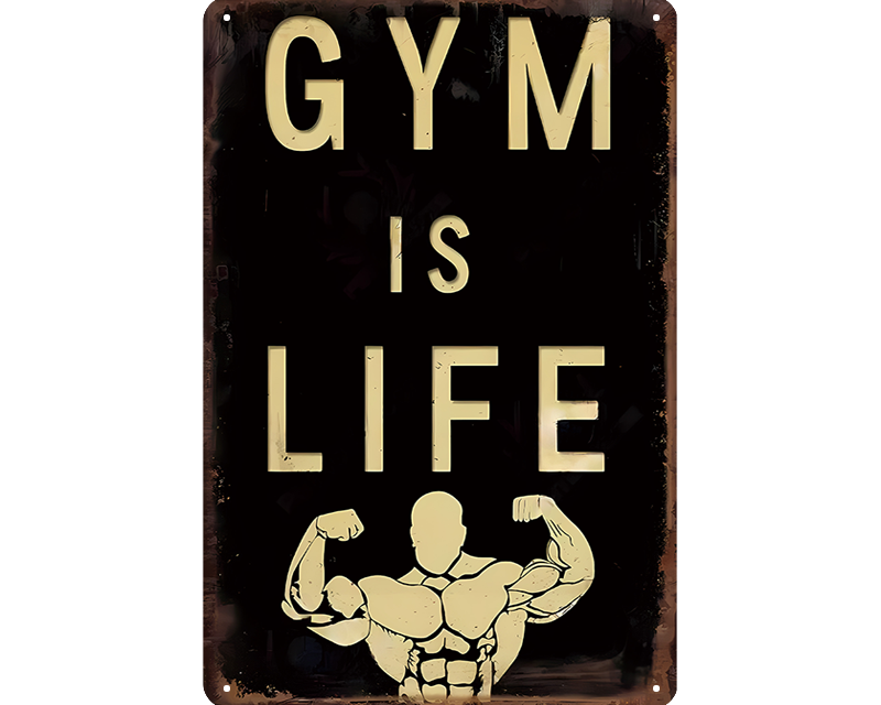 Metalen wandbord | Gym is life |