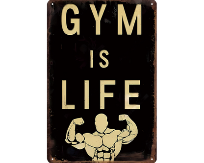 Metalen wandbord | Gym is life |