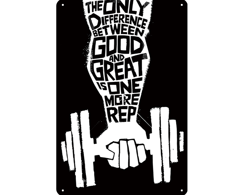 Metalen wandbord | One more rep |