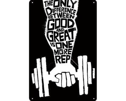 Metalen wandbord | One more rep |