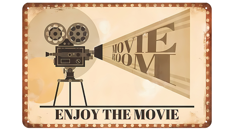 Metalen wandbord | Enjoy the movie |
