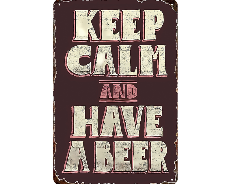 Metalen wandbord | Keep calm and have a beer |