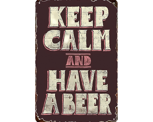 Metalen wandbord | Keep calm and have a beer |
