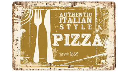 Metalen wandbord | Authentic Italian sytle pizza | Since 1865 |